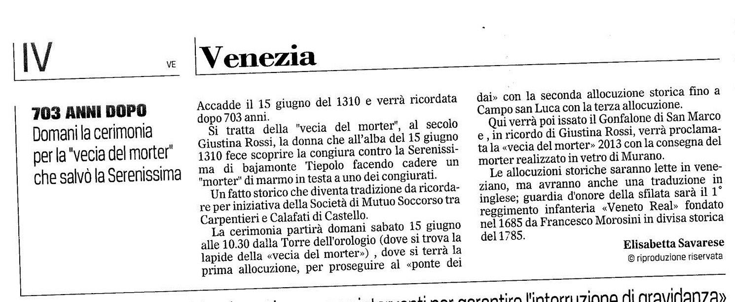 Il Gazzettino - 14 Giugno 2013